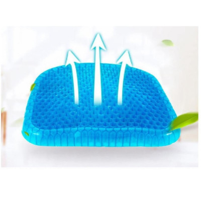 Đệm lót ghế gel silicon tổ ong đàn hồi tốt, hình vuông màu xanh - Nệm ghế ngồi ô tô, xe máy đa năng chống đau mỏi lưng, giảm ê mông, thông thoáng chống nóng bí, giảm nhiệt mùa hè