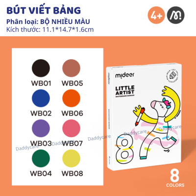 Bút viết bảng trắng nhiều màu Mideer Little Artist Whiteboard Marker, bút màu nước cho bé