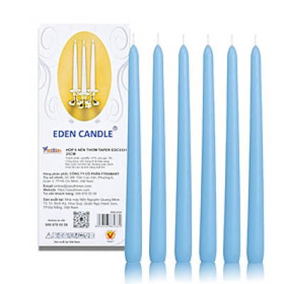 Hộp 6 nến thơm taper Eden Candle FTRAMART EDC2331 25cm (Xanh da trời)