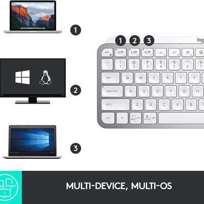 Bàn phím Logitech Mx Keys mini xám - hàng chính hãng