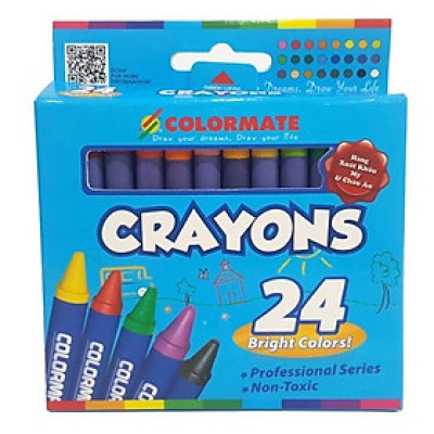 Bút Sáp Màu 24 Cây Hộp Giấy Colormate - CRAYONS-24P