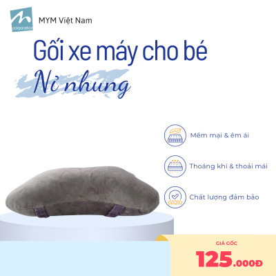 Gối Đi Xe Máy Cho Bé MYM Chất Vải Nhung Mềm Mại, Êm Ái