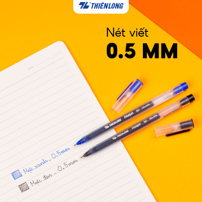 Bút gel Thiên Long mực khô nhanh,nét viết êm mượt Flexgel ngòi 0.5mm phù hợp cho học sinh,sinh viên GEL-042