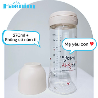 Bình sữa Haenim Nothing All-in-one PA 270ml -  Hàng chính hãng có tem bảo đảm