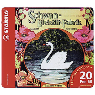 Combo bút lông màu STABILO Pen68 1.0mm (PN68) - Hộp thiếc 40 cây + Sách tô màu SVCB (PN6840MB)