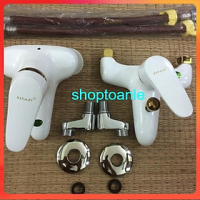 Trọn bộ sản phẩm bằng sứ bao gồm cả vòi hoa sen và vòi chậu rửa mặt chính hãng Kan Hd Zy bảo hành 8 năm