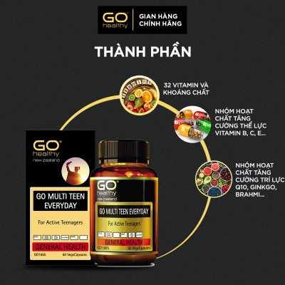 GO MULTI TEEN EVERYDAY 60 VIÊN- Viên uống cho tuổi teen nhập khẩu chính hãng GO Healthy New Zealand