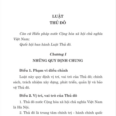 Luật thủ đô - bản in 2024