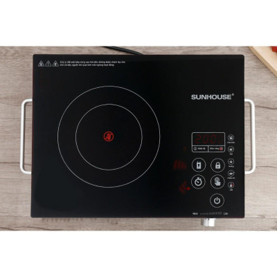 Bếp hồng ngoại cảm ứng Sunhouse SHD6017, Công suất 2000W, Tặng kèm vỉ nướng, Hàng chính hãng - Bảo hành 12 tháng