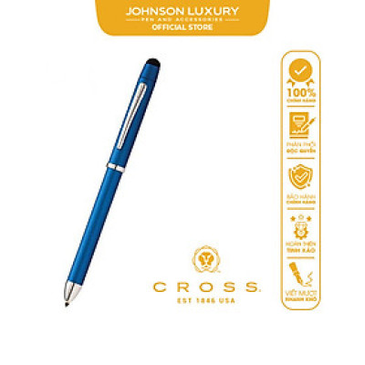Bút Ký Doanh Nhân Viết Bi Khô Cross Tech3+ Màu Xanh Dương Kim Loại Đa Chức Năng