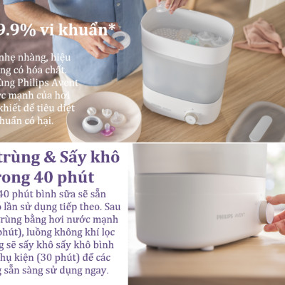 Máy tiệt trùng bình sữa và sấy khô Philips Avent Starlight plus 293.00