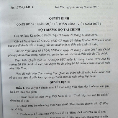 Sách Hệ Thống Chuẩn Mực Kế Toán Công Việt Nam – VPSAS (V2526T)