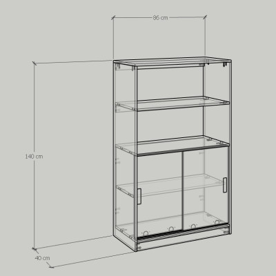 [Happy Home Furniture] LUCA, Tủ lưu trữ 2 cửa lùa, 86cm x 40cm x 140cm ( DxRxC), TCL_009