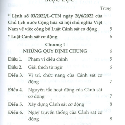 Luật Cảnh Sát Cơ Động Năm 2022