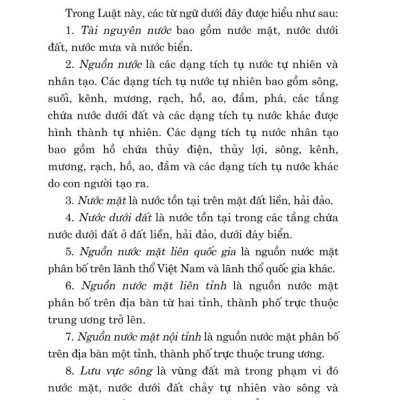 Luật tài nguyên nước ( bản in 2024)