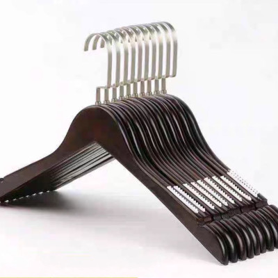 Combo CHỤC móc gỗ đầu tròn treo quần áo móc gỗ có vai nệm nam chống trượt dài 44,5cm