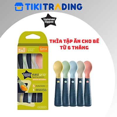 Thìa Tập Ăn Bề Cho Bé Tommee Tippee Easigrip Từ 6 Tháng (Bộ 5 Thìa)