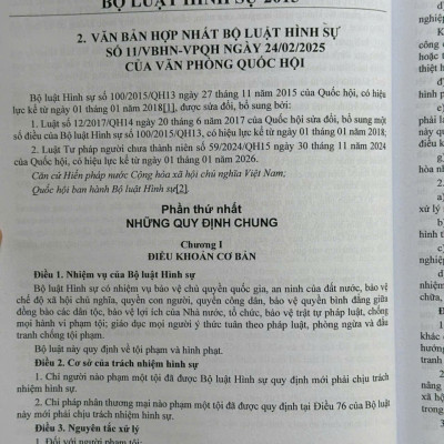 Sách Bộ Luật Hình Sự năm 2015 sửa đổi, bổ sung năm 2017, 2025 và Các Văn Bản Hướng Dẫn Thi Hành (V2593D)