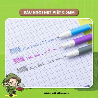 Bút Gel 0.5 mm - Nhân Vật Akooland Tahi - Thiên Long Gel-012/AK - Mực Đen