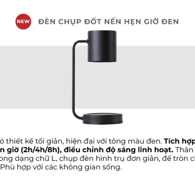 Đèn Chụp Đốt Nến Hẹn Giờ 4Home - Màu Đen