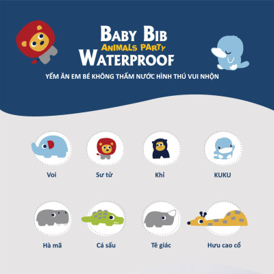 YẾM ĂN EM BÉ KHÔNG THẤM NƯỚC HÌNH THÚ VUI NHỘN CÓ KHAY HỨNG - KU2253