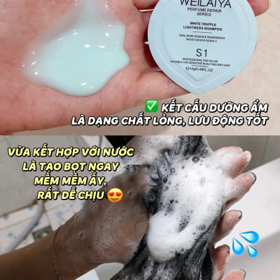 Bộ Dầu gội xả Phục hồi đa tầng nấm Truffle Weilaiya 450ml + 450ml giúp làm mềm tóc, mượt tóc