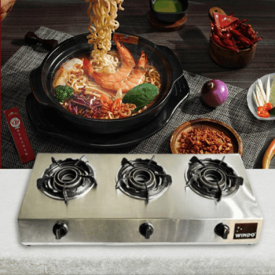 Bếp Gas Công Nghiệp Thấp Áp 3 Lò WINDO - 310 | Bếp gas 3 lò sen lửa lớn nấu nhanh hơn- Hàng Chính Hãng