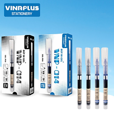 Bút Mực Gel Bi Nước Văn Phòng 2 Màu Đen Xanh Vinaplus Ngòi 0.5mm Dành Cho Văn Phòng Sinh viên Học Sinh