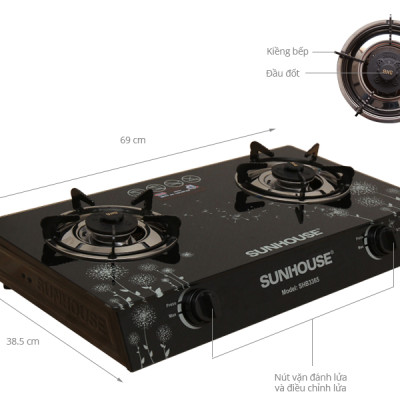 Bếp ga đôi Sunhouse SHB3365 - Hàng Chính Hãng