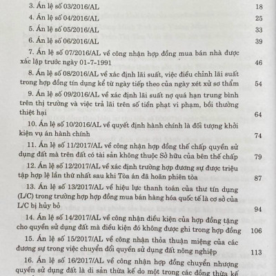 Hệ thống Án lệ Việt Nam (Hiện hành) -Từ Án lệ số 01 đến Án lệ số 56