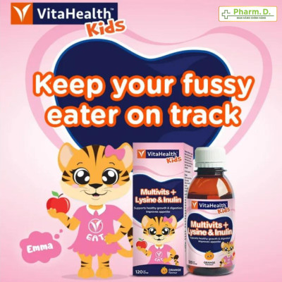 [SALE 70% DATE GẦN]Siro VITAHEALTH Multivitamin Syrup Lysine & Prebiotics Bổ Sung Vitamin Cho Trẻ Em Biếng Ăn, Táo Bón (120ml)