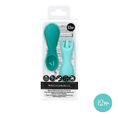 Bộ thìa nĩa tập ăn silicon cho bé Palm Grasp Marcus & Marcus, từ 12 tháng - Ollie