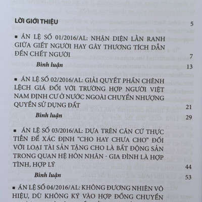 Bình luận khoa học bản án và án lệ - tập 1 