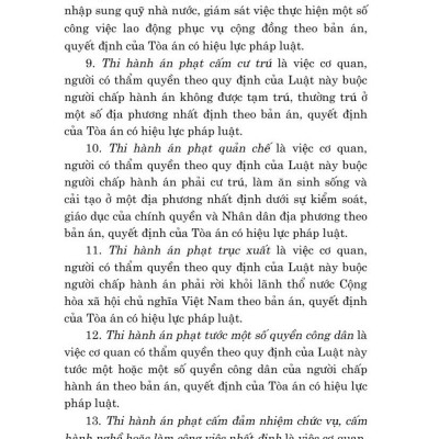 Luật thi hành án hình sự năm 2019 - bản in 2024