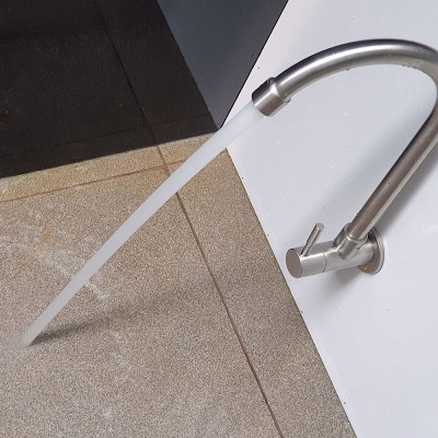 Vòi rửa chén lạnh âm tường Inox SUS 304 Eurolife EL-RC08 (Trắng vàng)