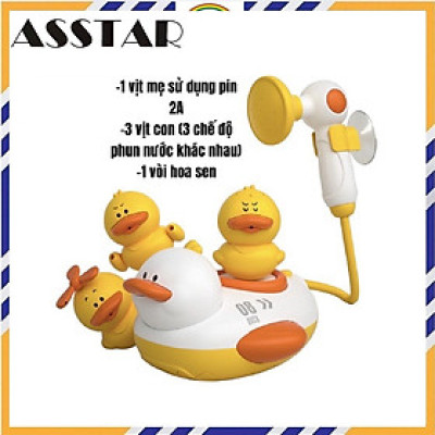 Đồ Chơi Nhà Tắm Cho Bé, Đồ Chơi Vịt Phun Nước Vòi Sen, Vịt Bơi Nhà Tắm