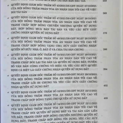 Tuyển tập các quyết định giám đốc thẩm của Hội đồng Thẩm phán Tòa án nhân dân tối cao về hình sự, dân sự, kinh doanh thương mại (từ năm 2017 đến năm 2023)
