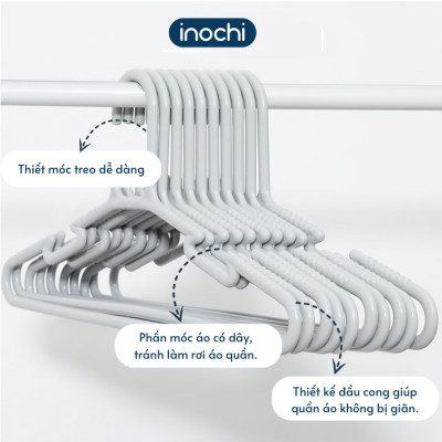 Set 10 chiếc móc áo đầm Hara 182 hàng cao cấp - giao màu ngẫu nhiên