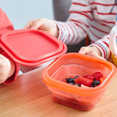 Bát ăn dặm silicon vuông có thể xếp gọn cho bé Marcus & Marcus