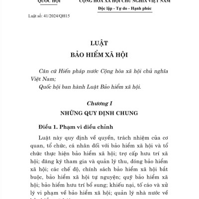 Luật bảo hiểm xã hội năm 2024 - bản in 2024