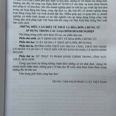 Sách Những Điều Cần Biết Về Thuế Và Hóa Đơn, Chứng Từ Áp Dụng Trong Các Loại Hình Doanh Nghiệp V2611D