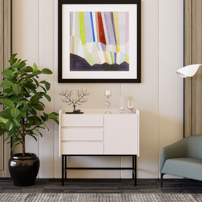 [Happy Home Furniture] LAVIA, Tủ lưu trữ 3 ngăn kéo - 1 cửa mở - chân sắt, 90cm x 40cm x 86cm ( DxRxC), THK_157