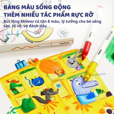 Bút viết bảng trắng nhiều màu Mideer Little Artist Whiteboard Marker, bút màu nước cho bé