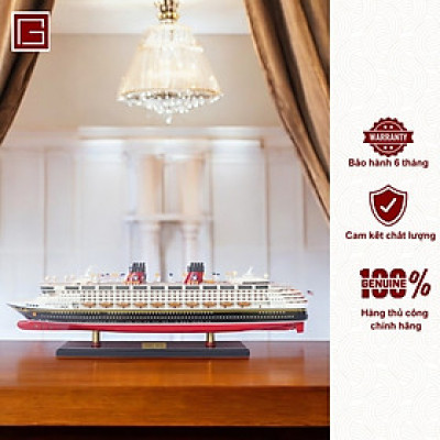 Mô hình thuyền gỗ phong thủy, tàu du lịch, du thuyền DIS NEY MAGIC, thuyền gỗ trang trí hàng chính hãng