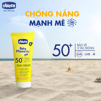 Kem chống nắng ba tác động SPF 50+ Chicco cho bé 75ml