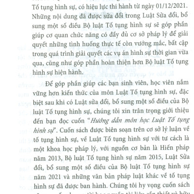 Hướng Dẫn Môn Học Luật Tố Tụng Hình Sự (Sách chuyên khảo)