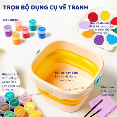 Màu sơn dầu Acrylic Mideer Portable Gouache Paint Bucket Set