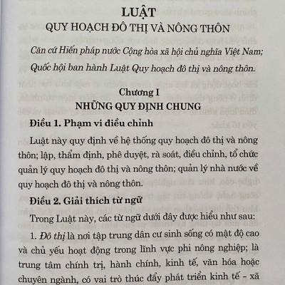 Luật Quy Hoạch Đô Thị và Nông Thôn Năm 2024