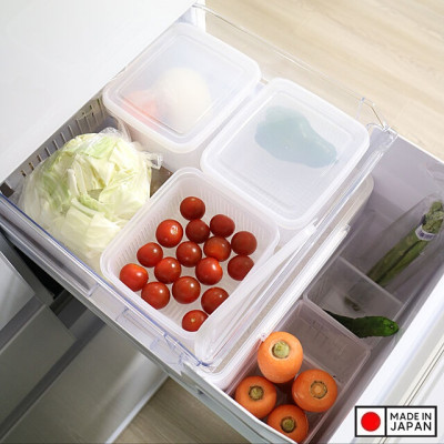 Bộ 03 hộp thực phẩm có giá lót Nakaya 1100ml hàng nội địa Nhật Bản K.230#