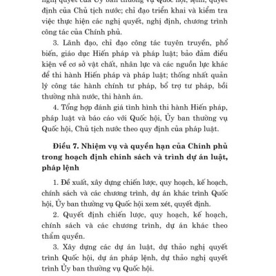 Luật tổ chức chính phủ năm 2015 (sửa đổi, bổ sung năm 2019, 2023) bản in 2024